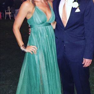 Sheer green maxi dress size Small